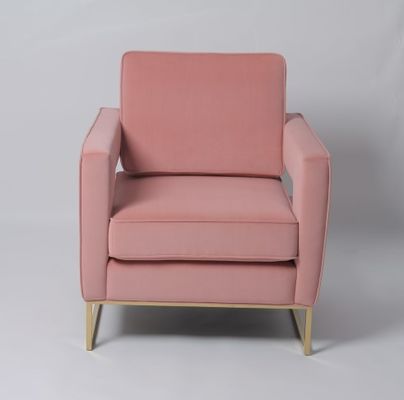 Goede prijs De roze van het de Vrije tijdswapen van de Fluweelwoonkamer Benen van Sofa Chair With Stainless Steel online