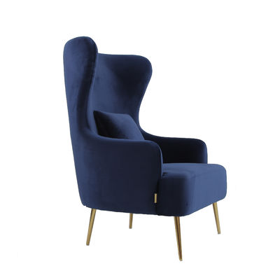 Goede prijs Beklede Enige Blue Velvet-Leunstoel met Metaalbeen online