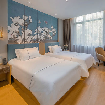 Goede prijs Het Meubilair van de het Hotelslaapkamer van de eenspersoonsbedluxe met Stevige Houten Donkere Geel eindigt online