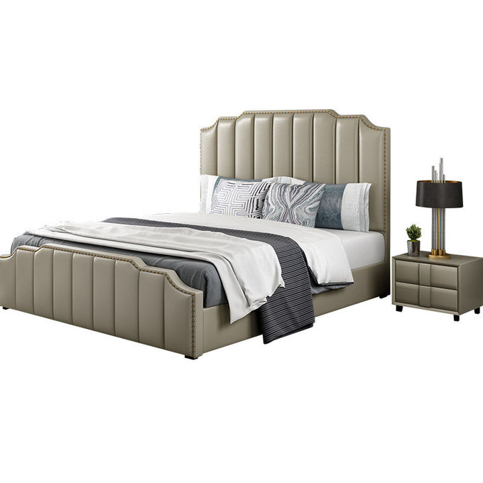 Berijpt de Slaapkamermeubilair 1.8x2.0 M Leather Bed van het Luxehotel 0