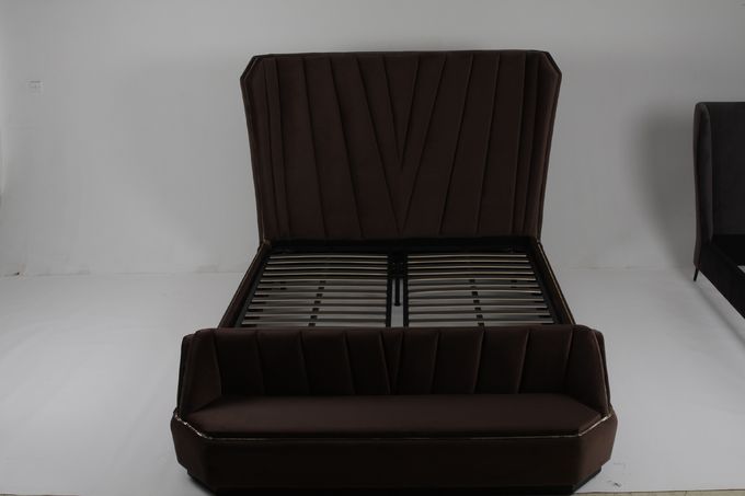 Van de het Bedslaapkamer van de metaalritssluiting van het Meubilairlurxury de Dubbele Koning Size van Lit 0