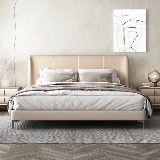 Het Meubilair van de het Hotelslaapkamer van de eenspersoonsbedluxe met Stevig Houten Leerbed 0