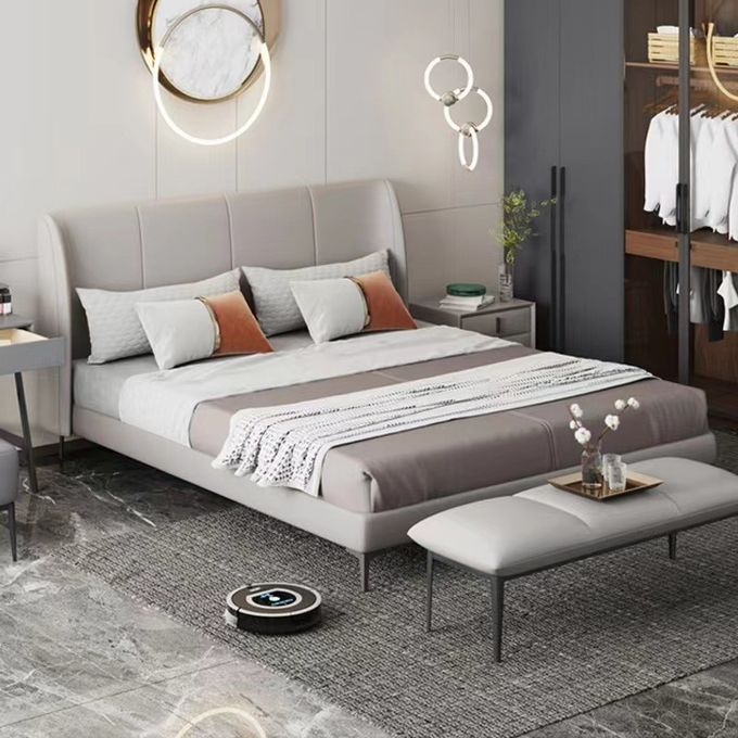 Het Meubilair van de het Hotelslaapkamer van de eenspersoonsbedluxe met Stevig Houten Leerbed 1