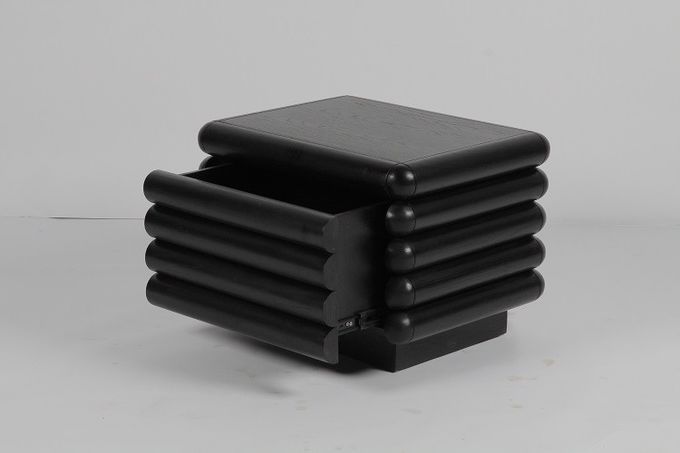 Zwarte Bedlijst voor Slaapkamer Nightstand met Lade 1