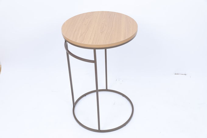 Bruine Houten Hoogste Woonkamerkoffietafel met Opgepoetste Roestvrij staalbasis 0