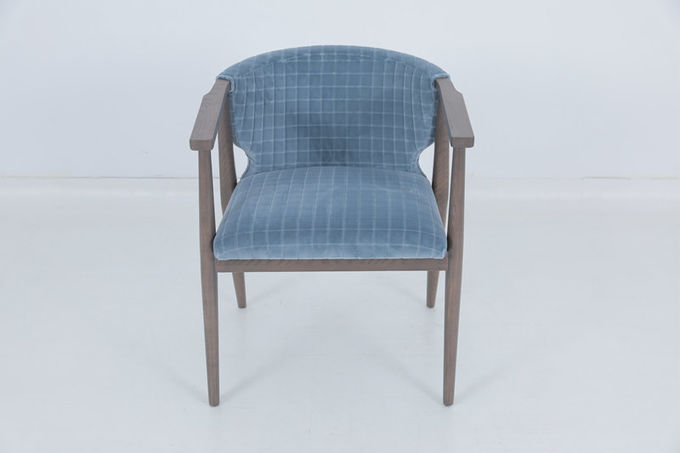 Vintage Hospitality Eetstoelen Eiken Blauwe Armstoel 1