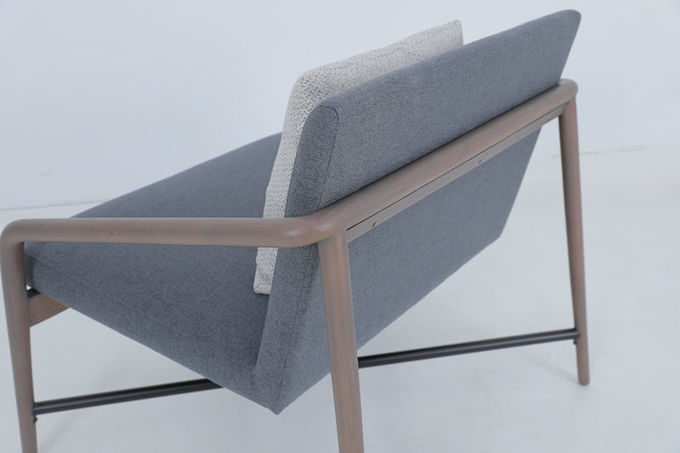Vintage Hospitality Eetstoelen Houten bekleding Grijze armstoel 1