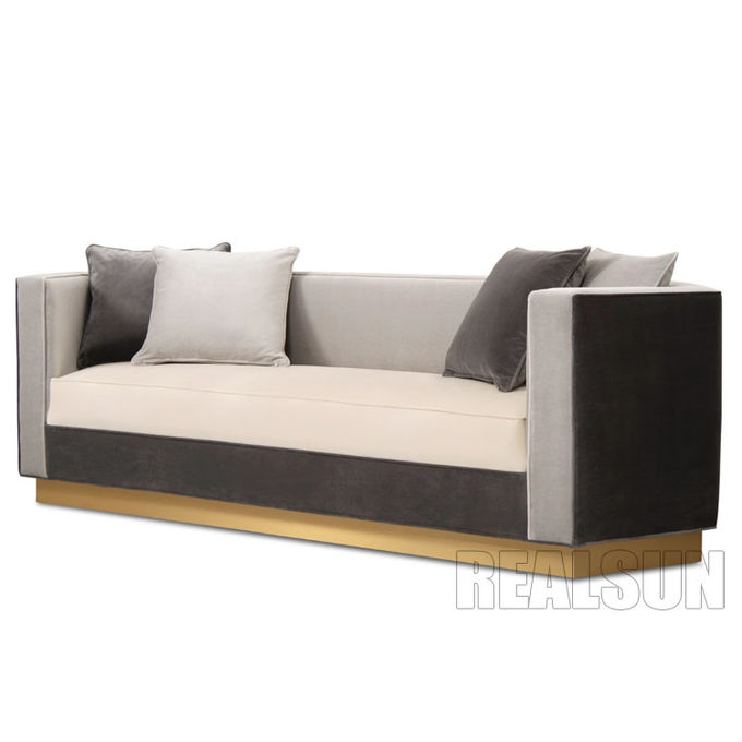 Comfortabele Woonkamer Sofa Mosaic Contrast Color Leather met Zacht de Sponskussen van Chenille 0
