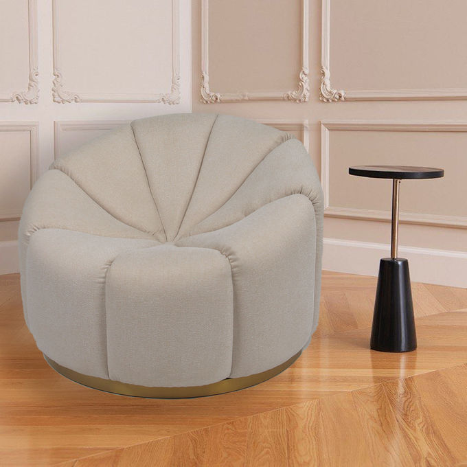 Van de het Fluweelpompoen van het woonkamermeubilair de Enige Vrije tijd Sofa With Metal Base 5