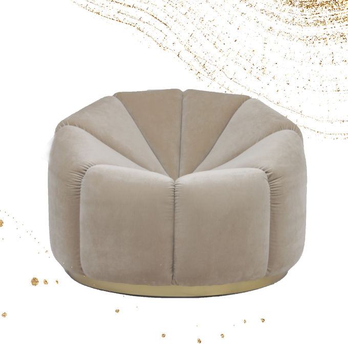 Van de het Fluweelpompoen van het woonkamermeubilair de Enige Vrije tijd Sofa With Metal Base 1