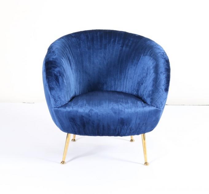 De moderne Donkerblauwe Leunstoel van het Fluweelaccent 75cm Hoogte 4
