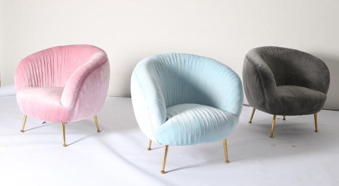 De moderne Donkerblauwe Leunstoel van het Fluweelaccent 75cm Hoogte 3