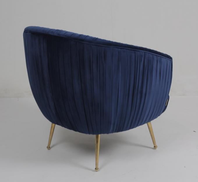 De moderne Blauwe 88CM Leunstoel van de Fluweelstof met Roestvrij staalbenen 3