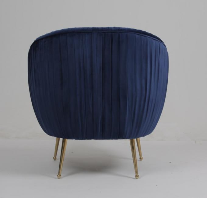 De moderne Blauwe 88CM Leunstoel van de Fluweelstof met Roestvrij staalbenen 2