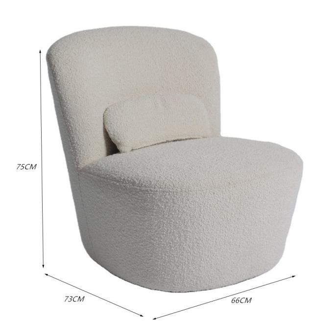 De enige Beige Moderne Stof Sofa Chair 75*82*70cm van de Fluweelleunstoel 2