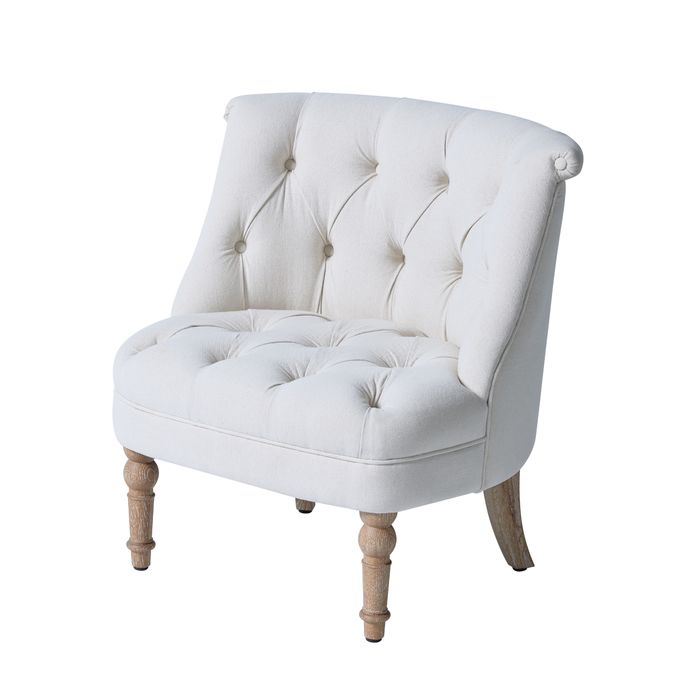 55cm Occasionele Stoel van de Hoogte de Witte Knoop Doorgenaaide Stof met Stevige Houten Basis 1