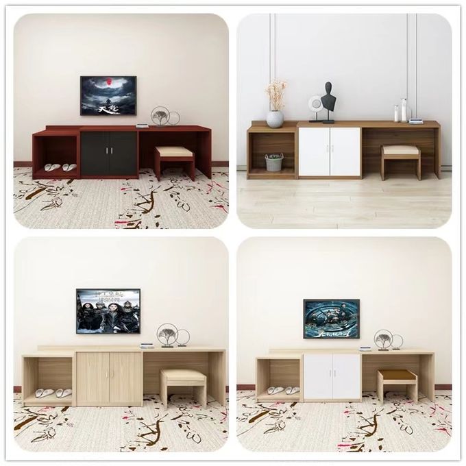 Moderne van de het kabinetscombinatie van hoteltv van de het hotelslaapkamer stevige houten het meubilairreeks 0
