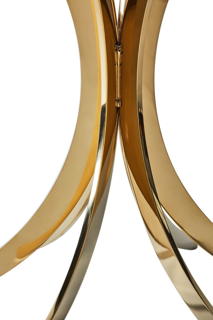 Crystal Round Living Room Marble-Koffietafel Gouden Roestvrij staal 0