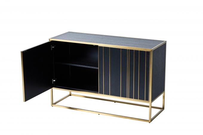 De gouden van de het Metaalconsole van Roestvrij staal Dubbele Deuren Stijl van de het Kabinetsluxe 3