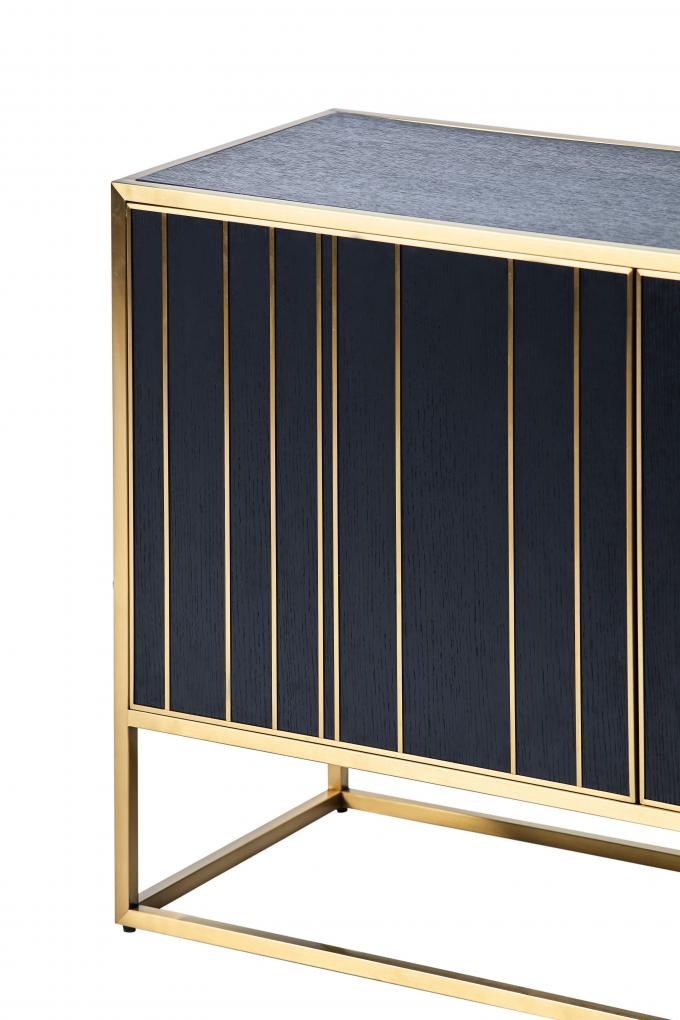 De gouden van de het Metaalconsole van Roestvrij staal Dubbele Deuren Stijl van de het Kabinetsluxe 2